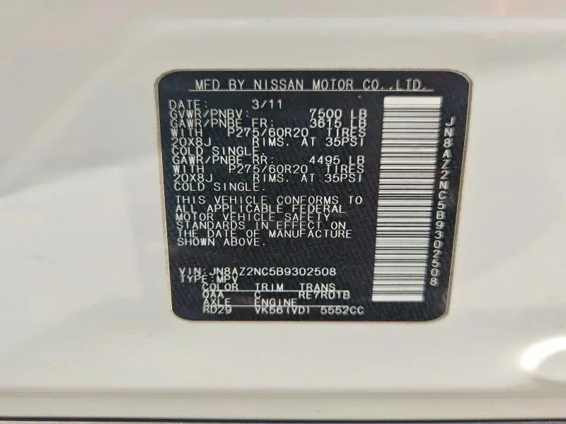 2011 INFINITI QX56 BASE  