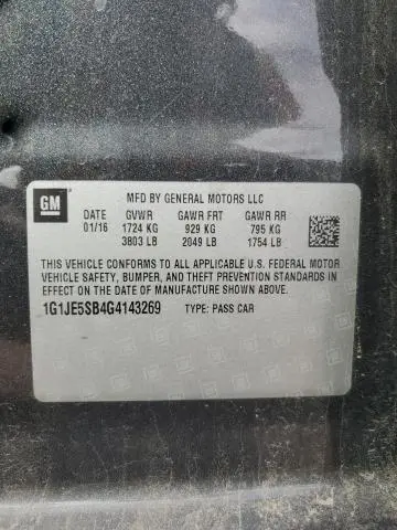 2016 CHEVROLET SONIC LTZ  