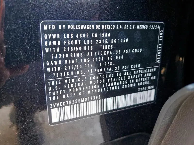 2025 VOLKSWAGEN TAOS SE  