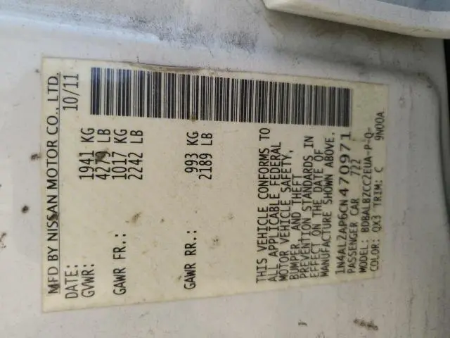 2012 NISSAN ALTIMA BASE  