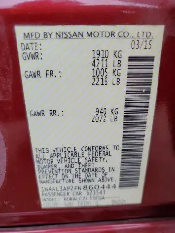 2015 NISSAN ALTIMA 2.5  