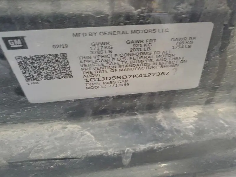 2019 CHEVROLET SONIC LT  