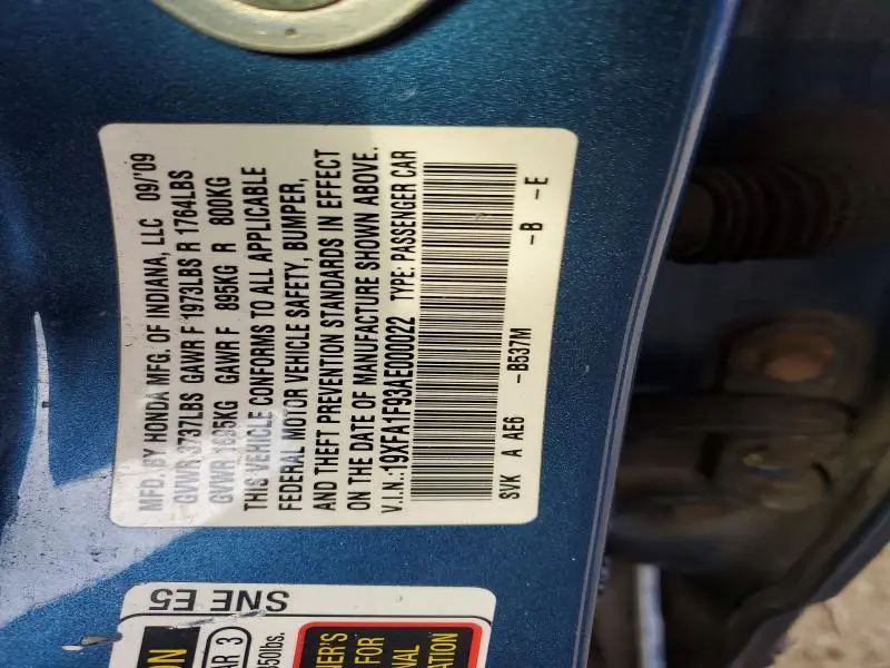 2010 HONDA CIVIC EXL  