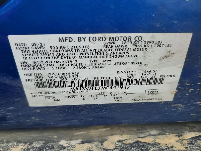 2021 FORD ECOSPORT S  