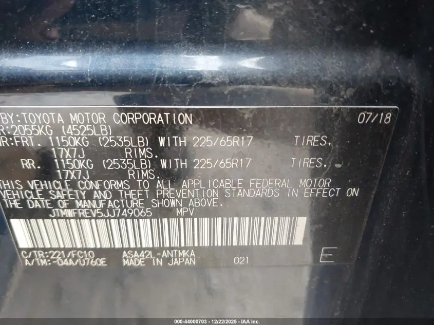 2018 TOYOTA RAV4 XLE