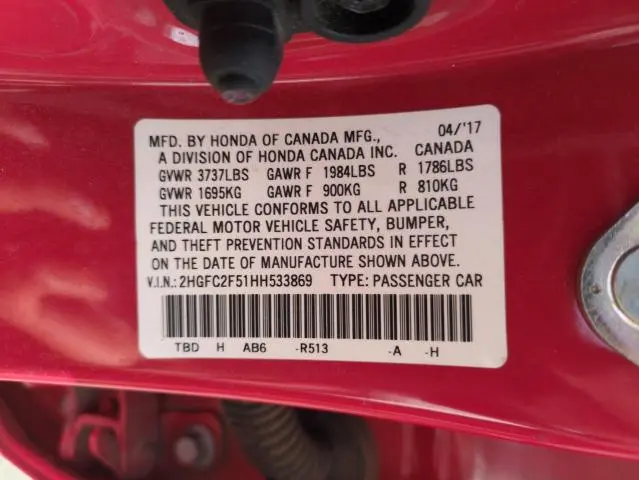 2017 HONDA CIVIC LX  