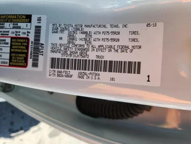2018 TOYOTA TUNDRA CREWMAX SR5  