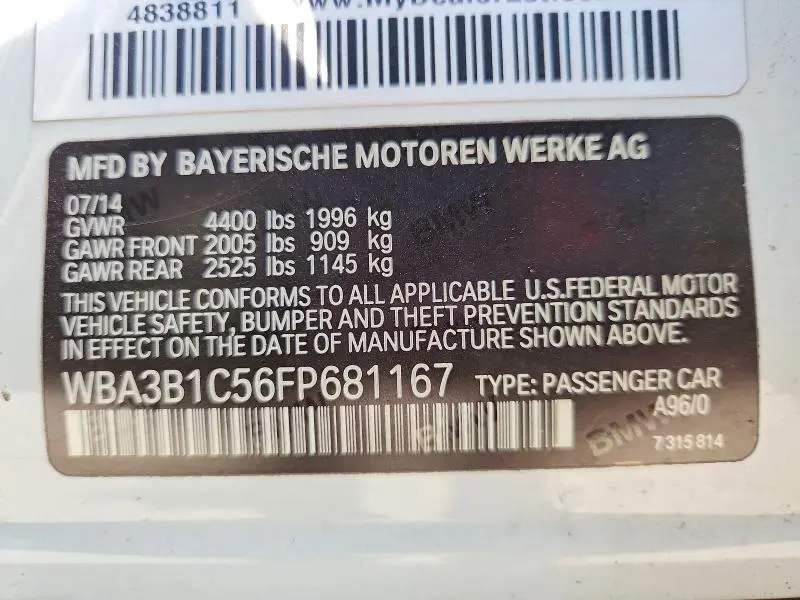2015 BMW 320 I  
