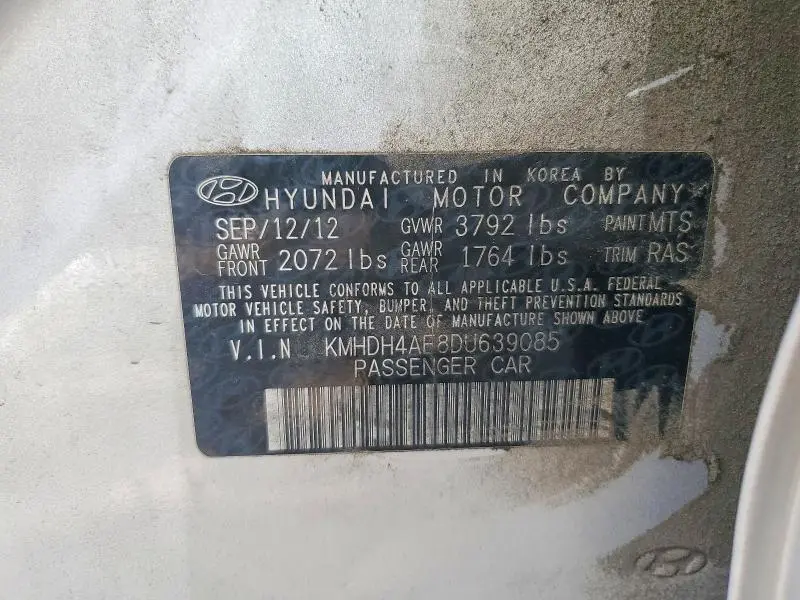 2013 HYUNDAI ELANTRA GLS  