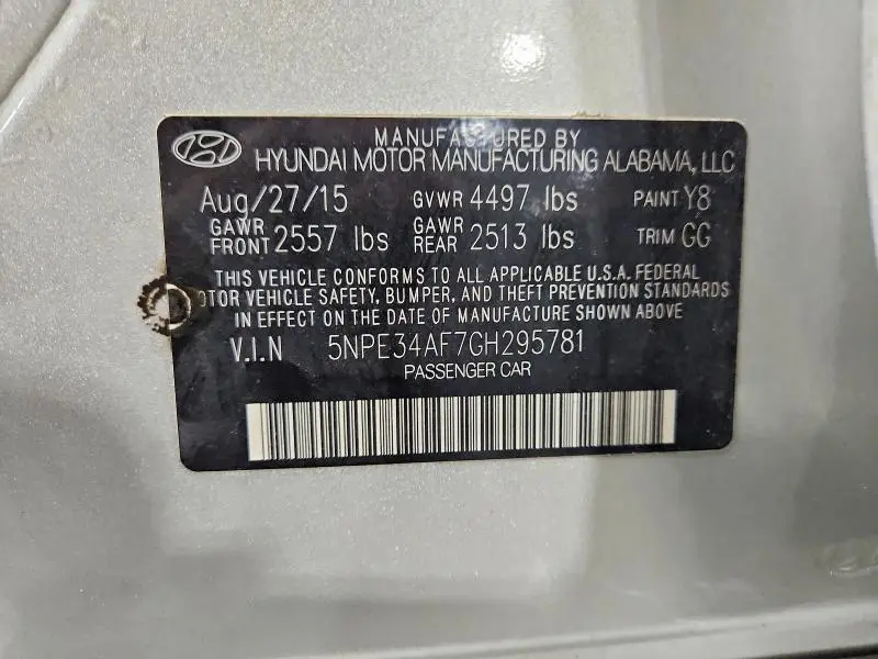 2016 HYUNDAI SONATA LIMITED  