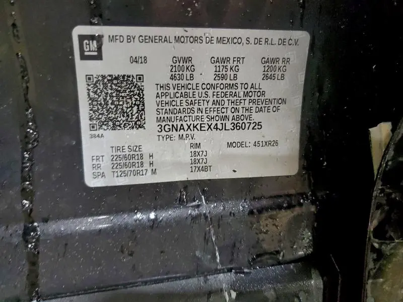 2018 CHEVROLET EQUINOX LT  