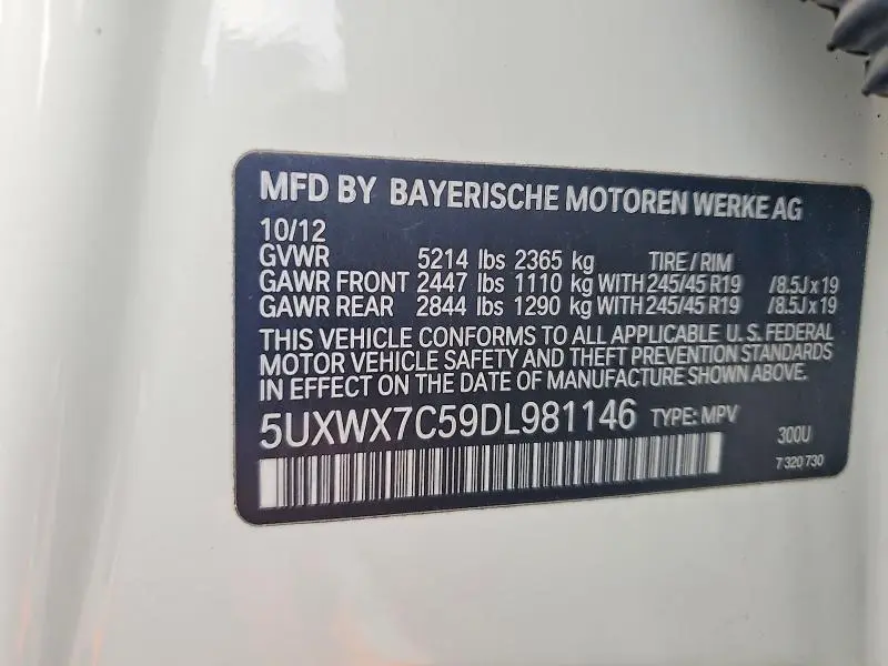 2013 BMW X3 XDRIVE35I  