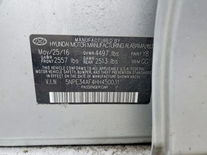 2017 HYUNDAI SONATA SPORT  