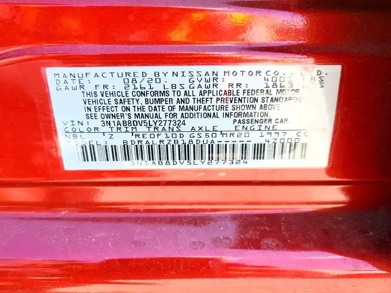 2020 NISSAN SENTRA SR  