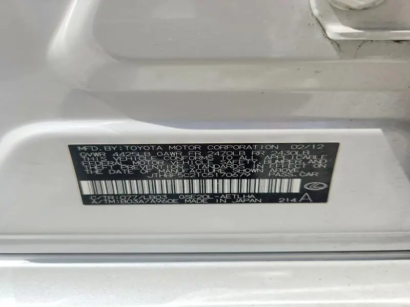 2012 LEXUS IS 250 BASE  