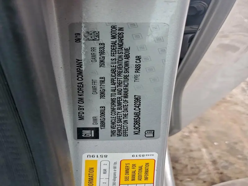 2020 CHEVROLET SPARK LS  