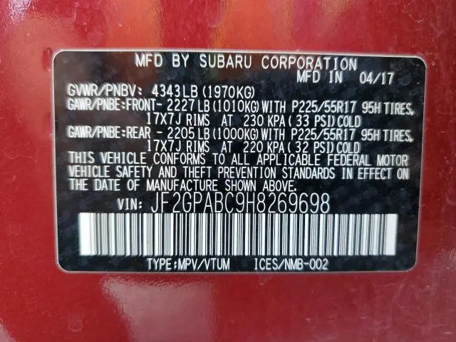 2017 SUBARU CROSSTREK PREMIUM
