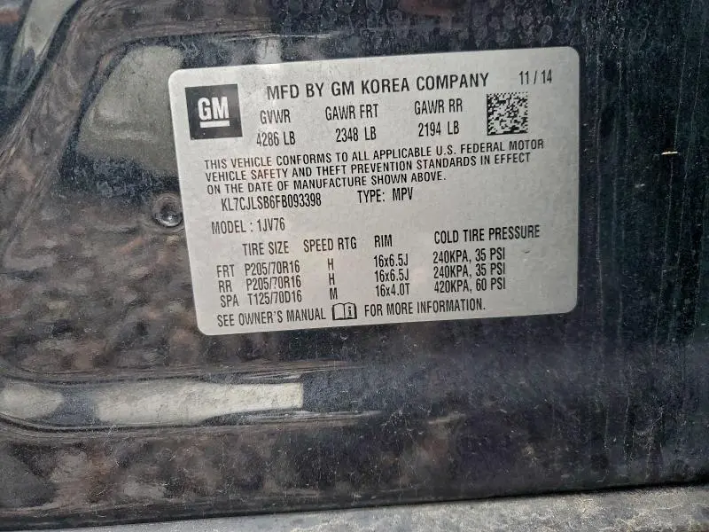 2015 CHEVROLET TRAX 1LT  