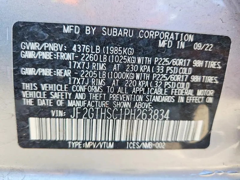 2023 SUBARU CROSSTREK SPORT  