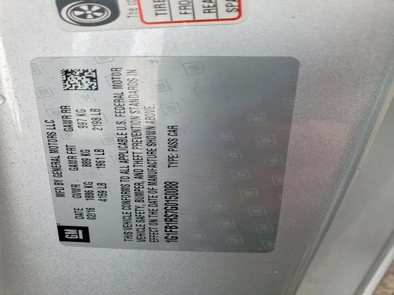 2016 CHEVROLET CAMARO LT  