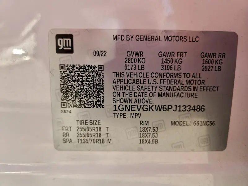 2023 CHEVROLET TRAVERSE LT  