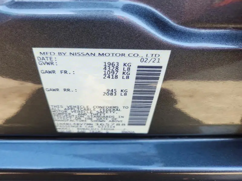 2021 NISSAN ALTIMA S  
