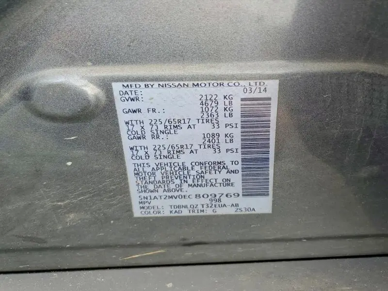2014 NISSAN ROGUE SV  