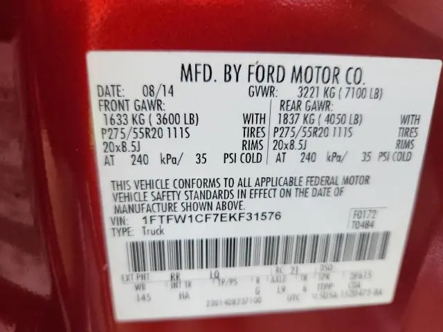 2014 FORD F150 SUPERCREW  