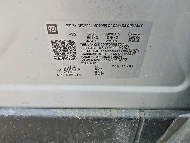 2022 CHEVROLET EQUINOX PREMIER  