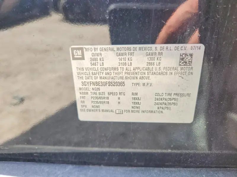 2015 CADILLAC SRX   