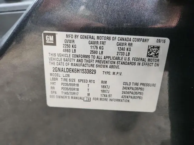 2017 CHEVROLET EQUINOX PREMIER  