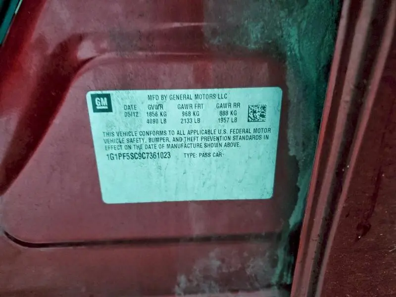 2012 CHEVROLET CRUZE LT  