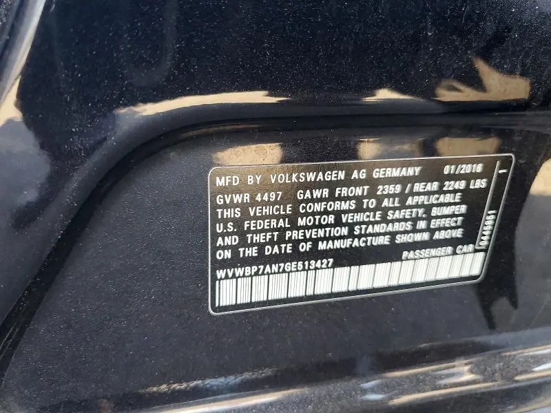 2016 VOLKSWAGEN CC BASE  