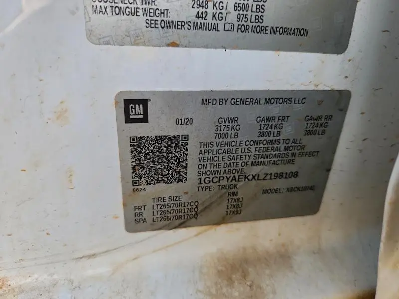 2020 CHEVROLET SILVERADO K1500  