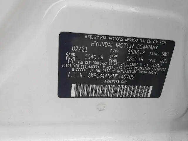 2021 HYUNDAI ACCENT LIMITED  