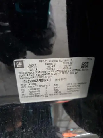 2015 CHEVROLET SUBURBAN K1500 LTZ  