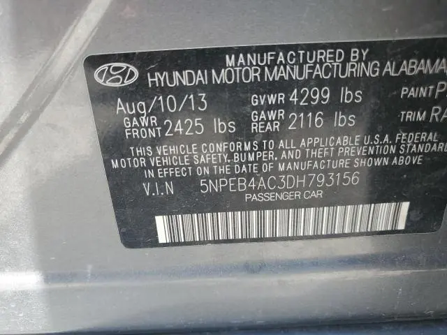 2013 HYUN SONATA GLS   