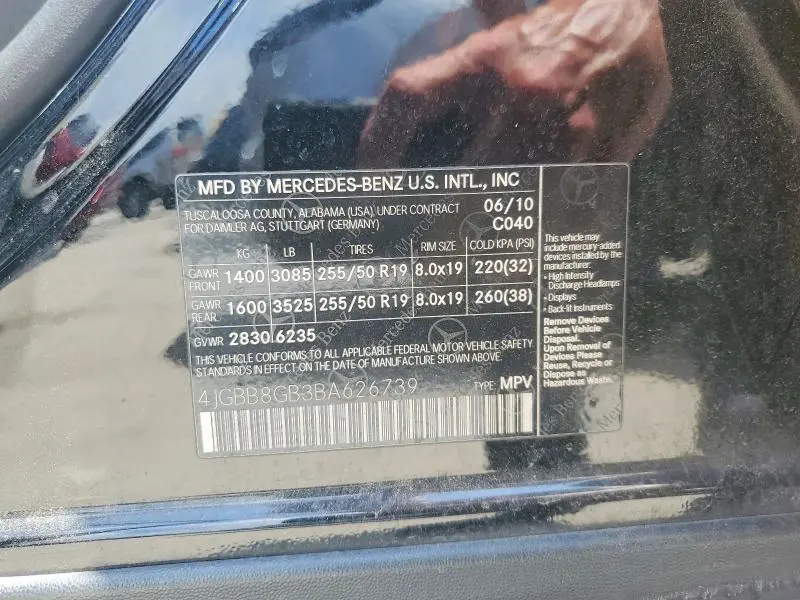 2011 MERCEDES-BENZ ML 350 4MATIC  