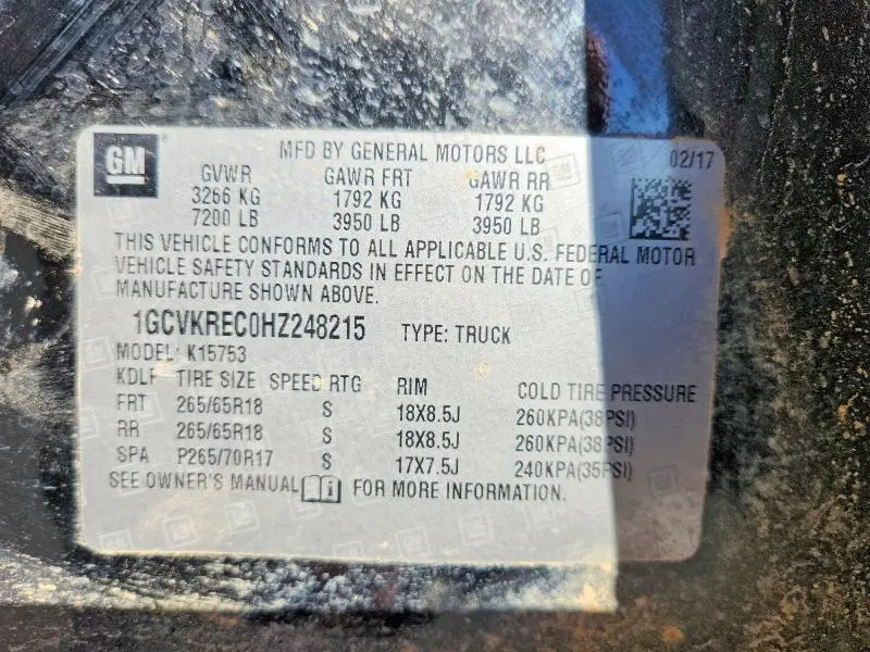 2017 CHEVROLET SILVERADO K1500 LT  