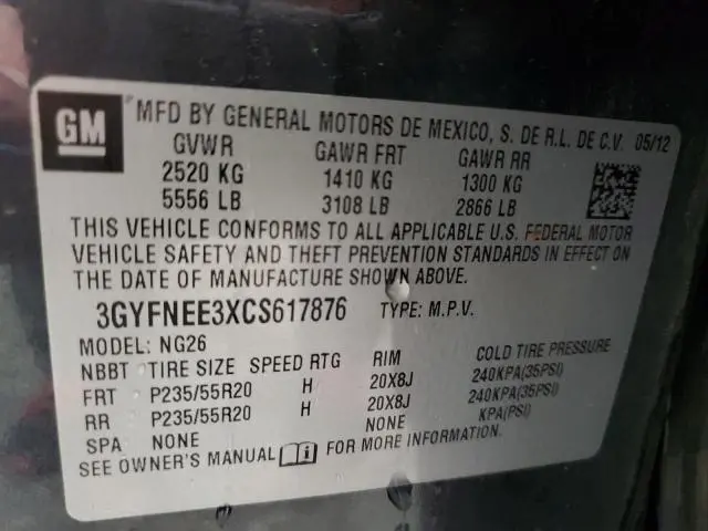 2012 CADILLAC SRX PERFORMANCE COLLECTION  