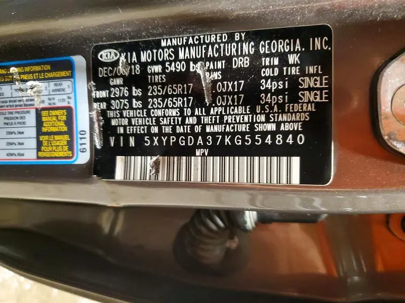 2019 KIA SORENTO LX  