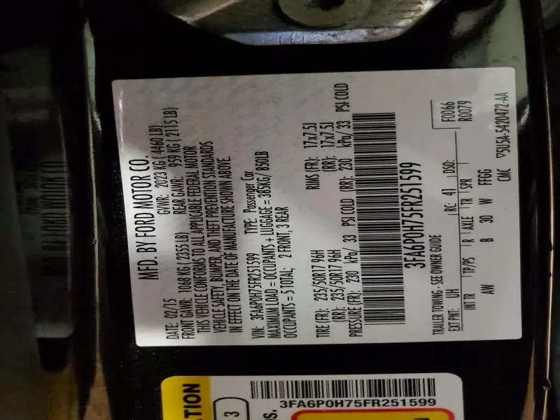 2015 FORD FUSION SE  