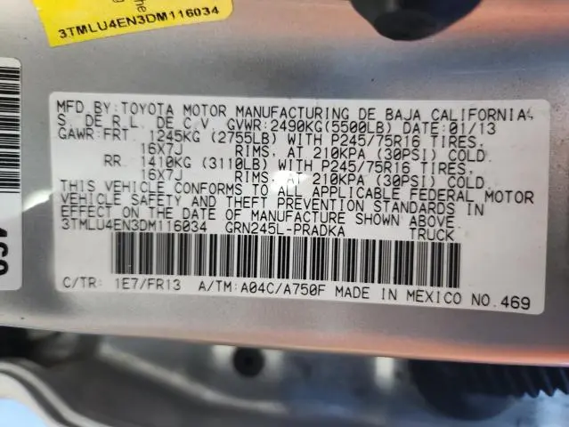 2013 TOYOTA TACOMA DOUBLE CAB  