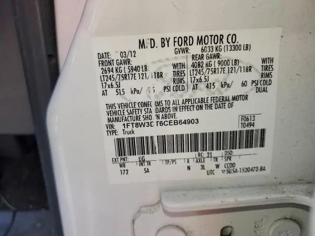 2012 FORD F350 SUPER DUTY  