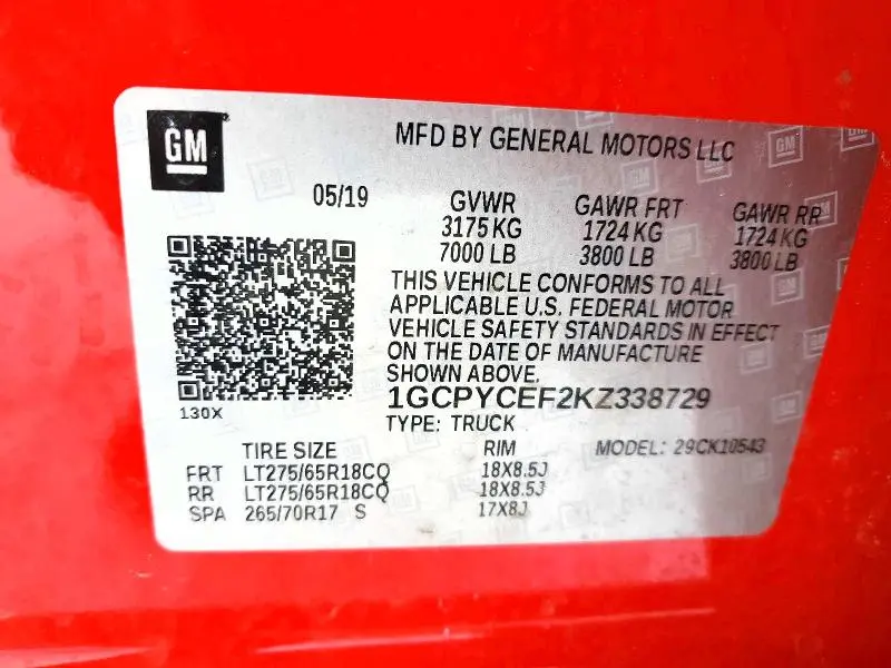 2019 CHEVROLET SILVERADO K1500 TRAIL BOSS CUSTOM  