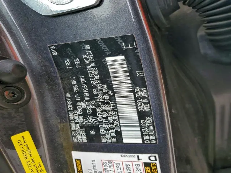 2016 TOYOTA 4RUNNER SR5  