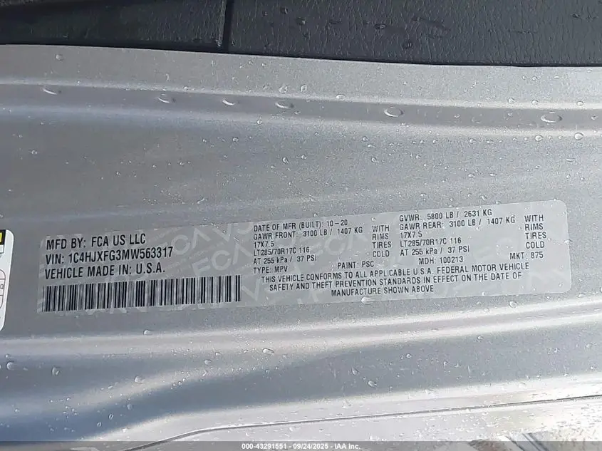 2021 JEEP WRANGLER UNLIMITED RUBICON 4X4