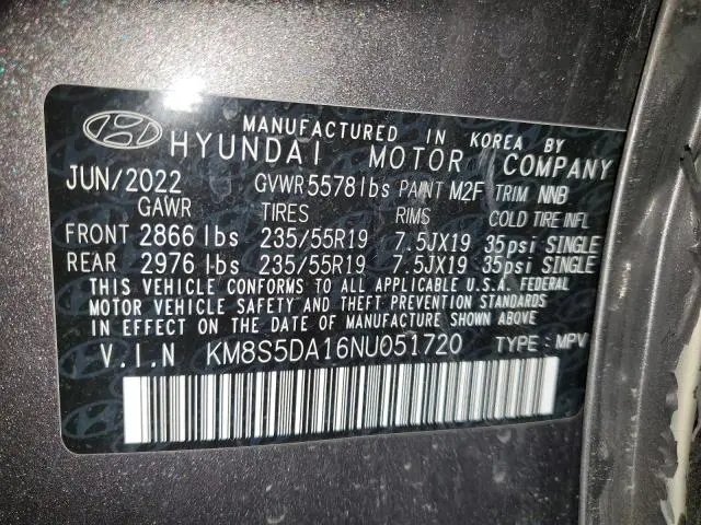 2022 HYUNDAI SANTA FE LIMITED  