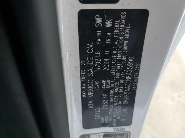 2022 KIA FORTE GT LINE  