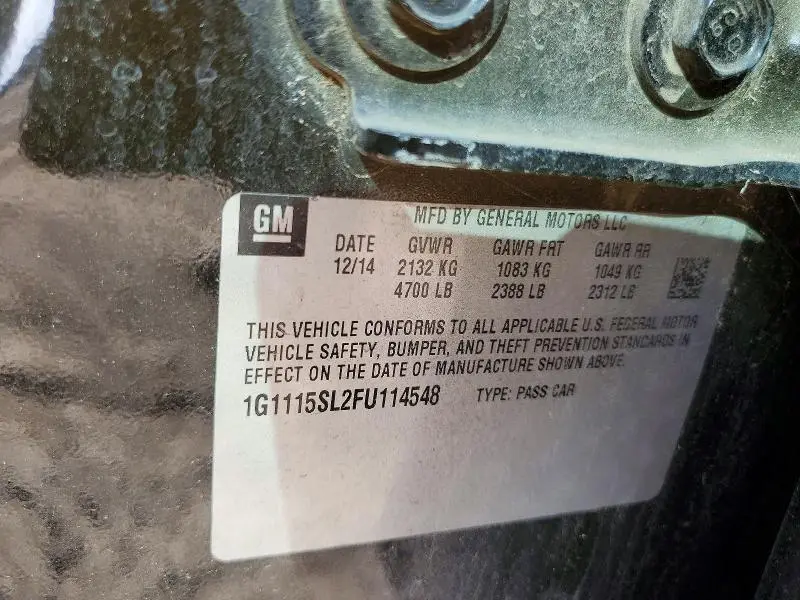 2015 CHEVROLET IMPALA LT  